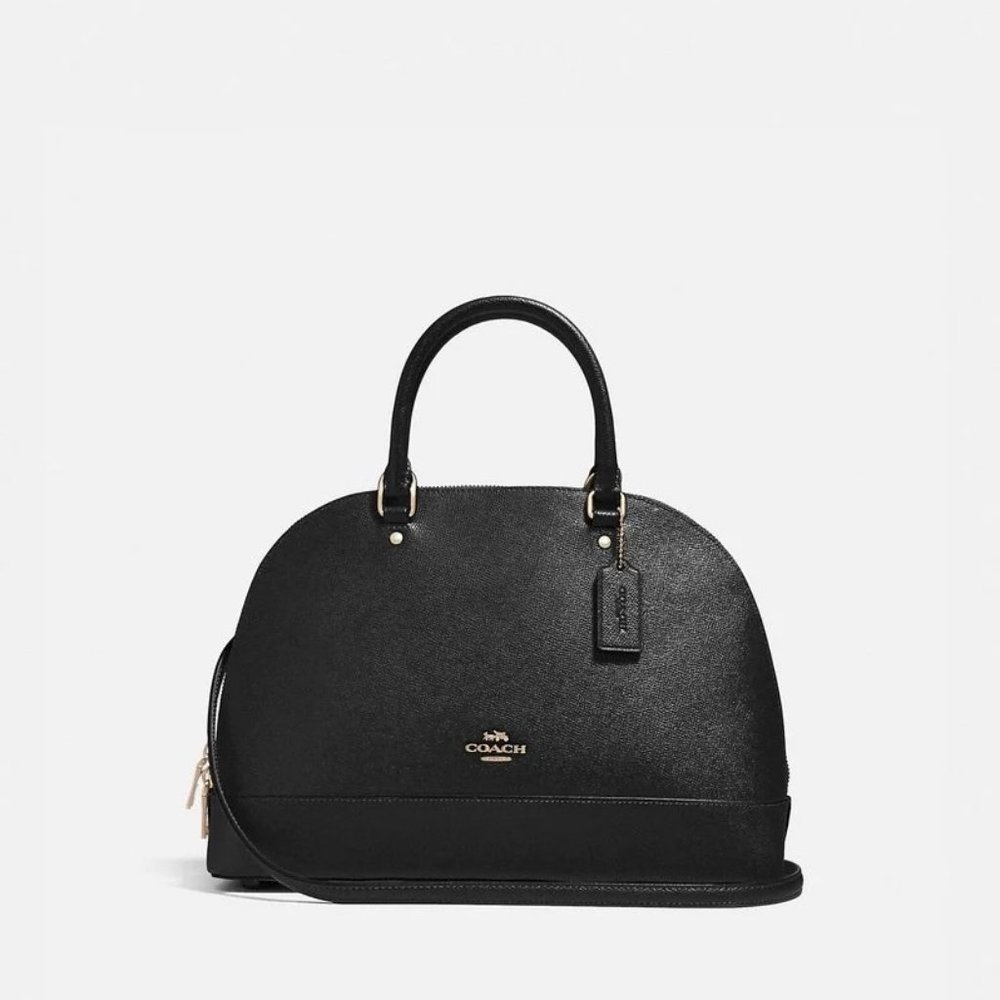 Coach Mini Sierra Satchel/Purse Bag Crossgrain Leather Black